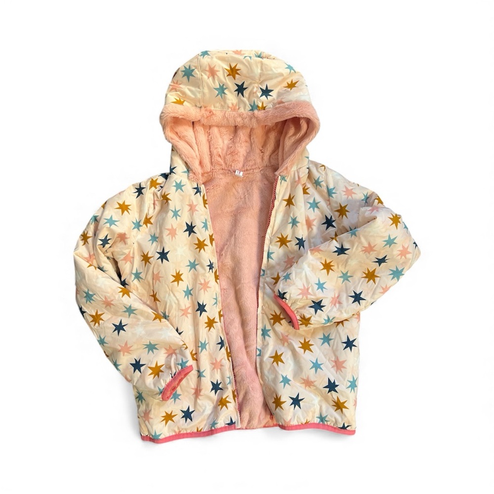 Like-New Hanna Andersson Pink Puffer Hooded Jacket, Girls Size 8